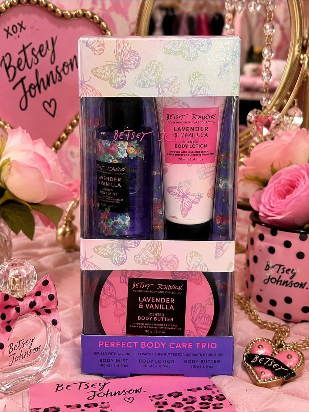 ✨ NIB Betsey Johnson Lavender & Vanilla Perfect Body Care Trio ✨